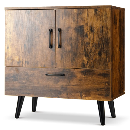 Giantex Storage Cabinet Buffet Sideboard - Rustic Brown