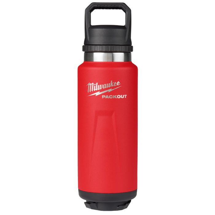 Milwaukee 48-22-8397R PACKOUT 36oz Red Insulated Bottle with Chug Lid - Image 1