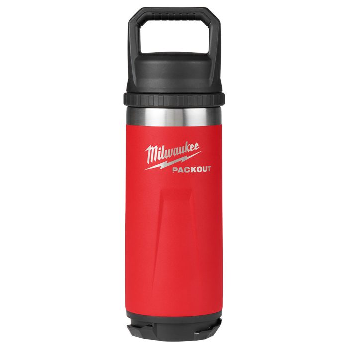 Milwaukee 48-22-8382R PACKOUT 18oz Red Insulated Bottle with Chug Lid - Image 1