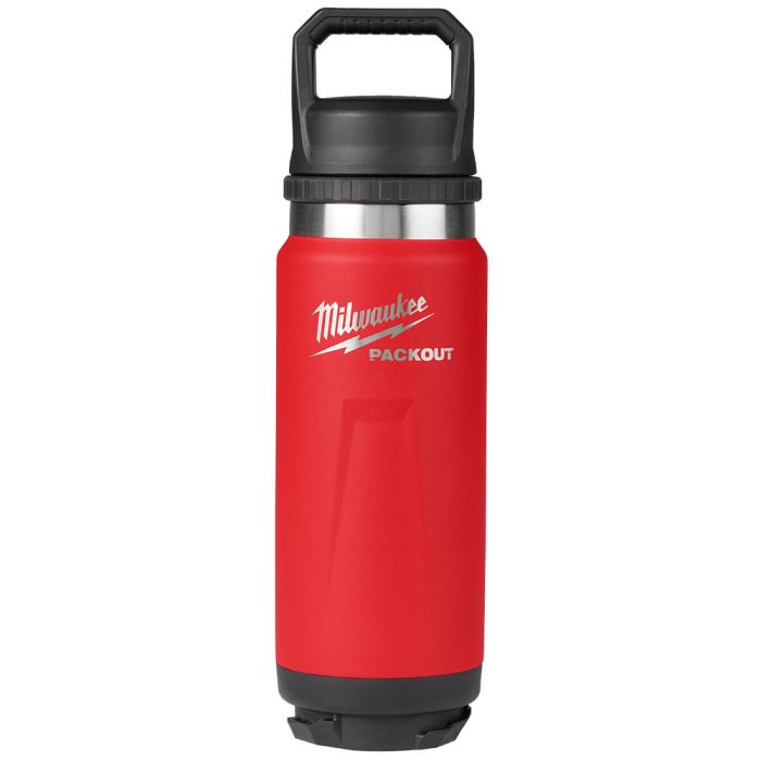 Milwaukee 48-22-8396R PACKOUT 24 oz Red Insulated Bottle with Chug Lid - Image 1