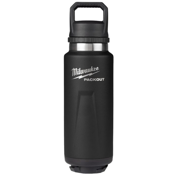 Milwaukee 48-22-8397B PACKOUT 36oz Black Insulated Bottle with Chug Lid - Image 1