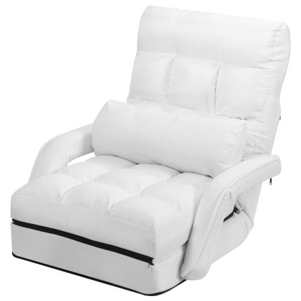 Giantex Chaise Lounge Chair Indoor Multipurpose Folding Armchair Couch Lounger - White