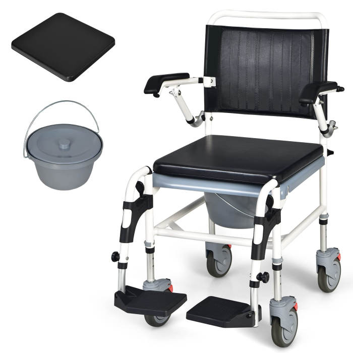 Giantex 4-in-1 Bedside Commode Shower Wheelchair - Image 1