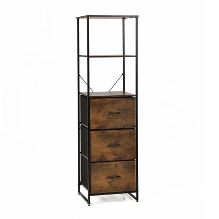 6 Tier Storage Cabinet, 61.5" Tall Storage Rack Storage Bookshelf w/Folding Drawers - 1
