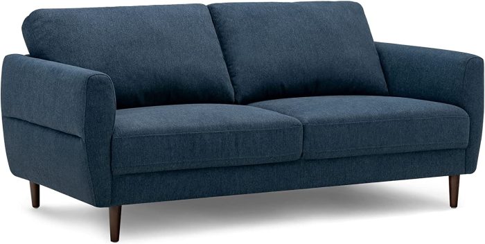 Giantex Sofa Chair, Upholstered Mid-Century Modern Accent Chair - Loveseat Blue - Image 1