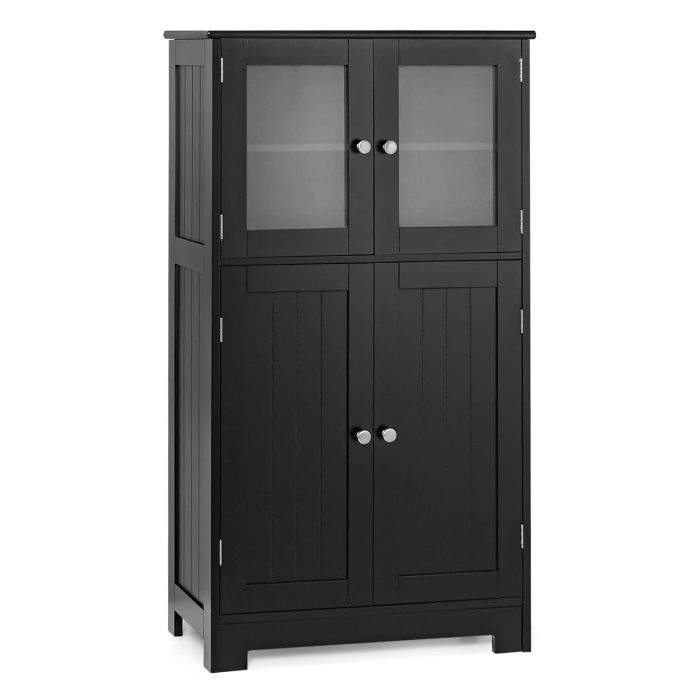 Giantex Storage Cabinet with Doors - Bathroom Floor Cabinet, Freestanding Tall Cabinet - Image 1