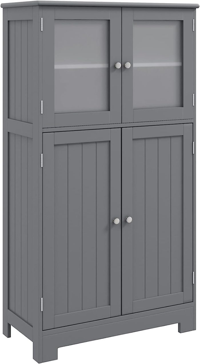 Giantex Storage Cabinet with Doors - Bathroom Floor Cabinet, Freestanding Tall Cabinet - Image 1