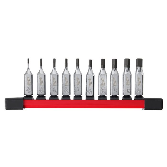 Milwaukee 48-22-9540 1/4" Drive Hex Bit Socket Set - SAE - 10 PC - Image 1