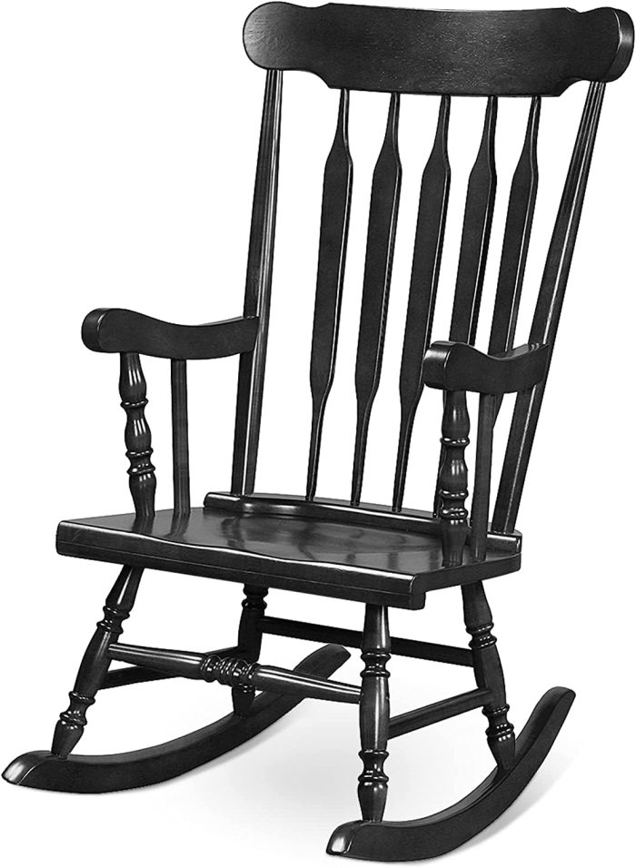 Giantex Outdoor Wood Rocking Chair - Set of 2 Patio Rocking Chair with Solid Frame - Image 1