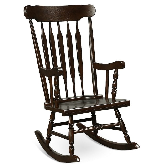 Giantex Outdoor Wood Rocking Chair - Set of 2 Patio Rocking Chair with Solid Frame - Image 1