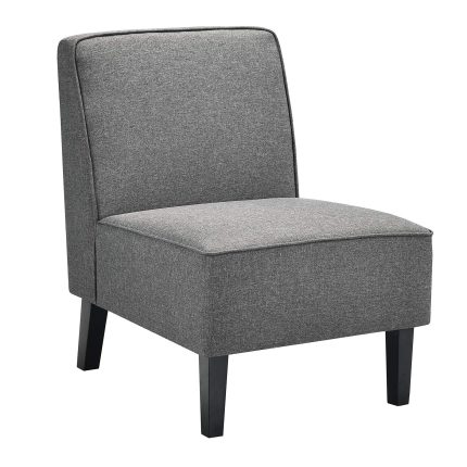 Giantex Upholstered Accent Chair Set of 2, Fabric Single Sofa Armless Accent Chair, Beige - 1 Grey