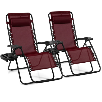 Giantex Zero Gravity Reclining Chair - Burgundy 2