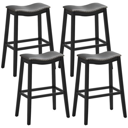 Giantex Counter Height Bar Stools Set - 2 Black