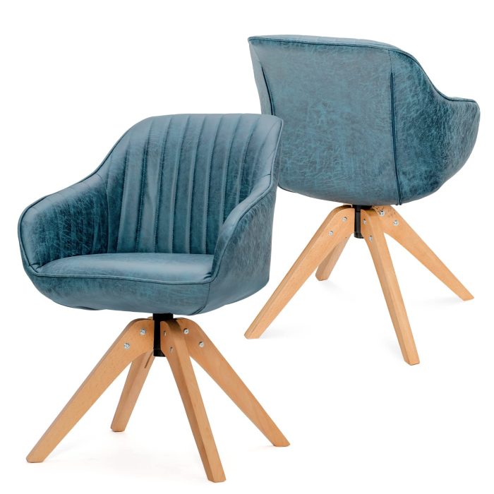 Giantex Swivel Accent Chair for Desk - Set of 2 Armchair Without Wheel - Image 1