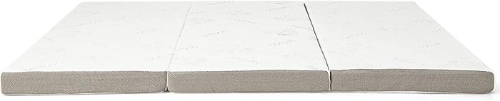 Giantex 4 Inch Tri Folding Mattress,CertiPUR-US Gel-Infused Memory Foam with Bamboo Cover Carry Bag - 79.5”L x 59”W x 4”T-L - Image 1
