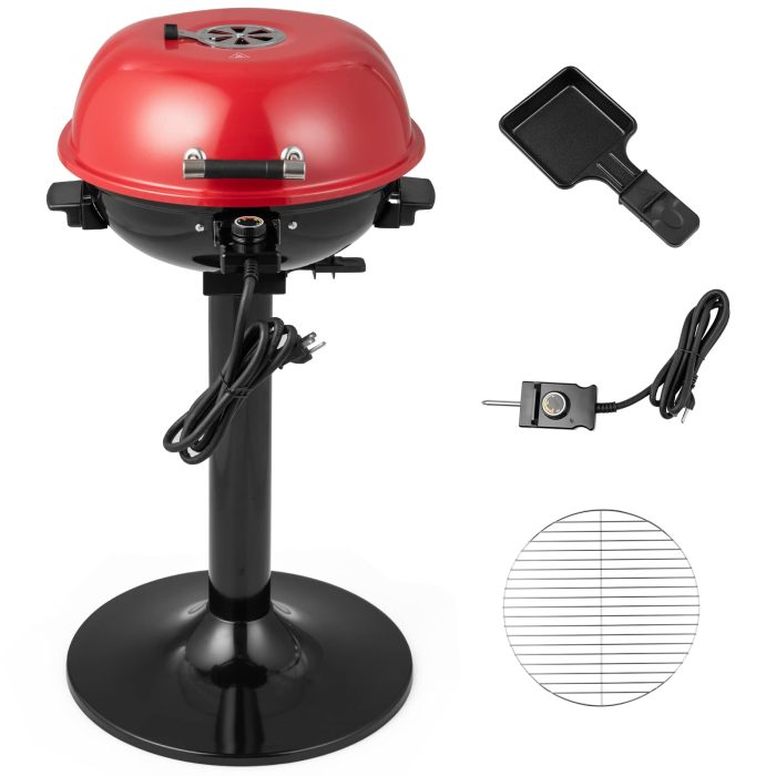 Giantex Electric BBQ Grill - Red & Black - Image 1
