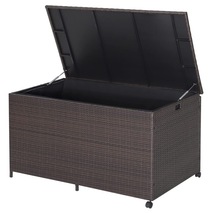 Giantex Wicker Outdoor Deck Box - 133 Gallon Storage Box with Lid - Image 1