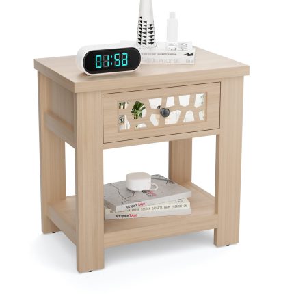 Giantex Retro End Table - Natural 1
