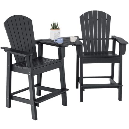 Giantex Tall Adirondack Chair Set - Black