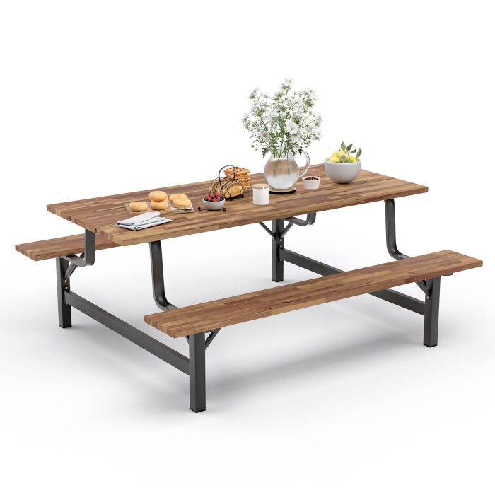 Giantex Picnic Table Bench Set for 6 or 4 Persons - Image 1