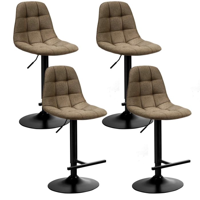 Armless Counter Height Chairs for Kitchen Dining Living Bistro Pub - Brown Set of 4 - Image 1