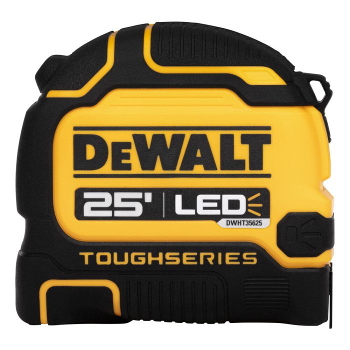 DeWALT DWHT35625S TOUGHSERIES 25' Lighted Tape Measure w/ USB Charging Cable - Image 1