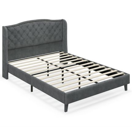Giantex Velvet Upholstered Bed Frame - Full