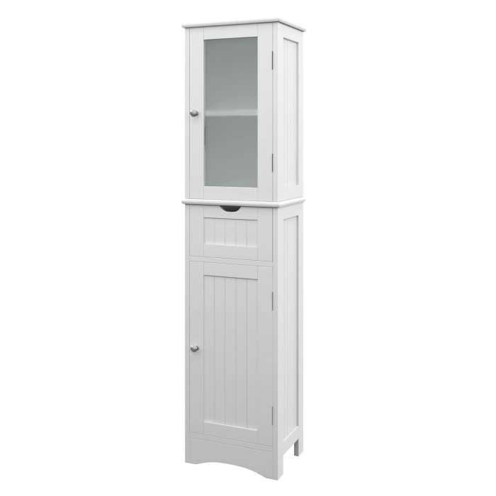 Giantex Freestanding Bathroom Storage Cabinet - White - Image 1