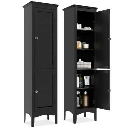 Giantex Bathroom Tall Storage Cabinet - Black 2