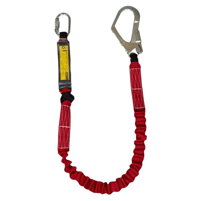 BIGBEN® Single Elasticated Fall Arrest Lanyard with Steel Scaff Hook - 2m - Image 1