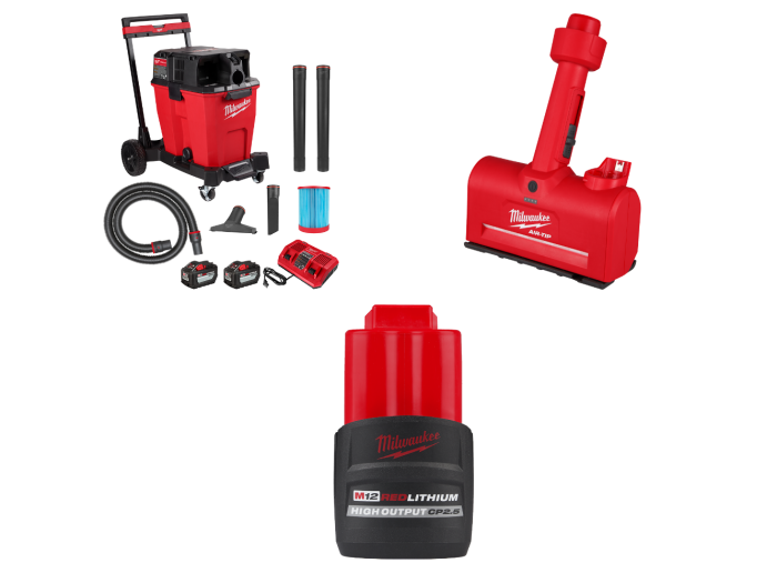 Milwaukee 0930-22HDAT M18 FUEL 18V 12 Gallon Vacuum w/ M12 Nozzle and Battery - Image 1