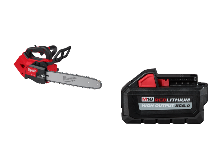 Milwaukee 2826-20T6 M18 FUEL 18V 14" Cordless Top Handle Chainsaw w/ 6AH Battery - Image 1