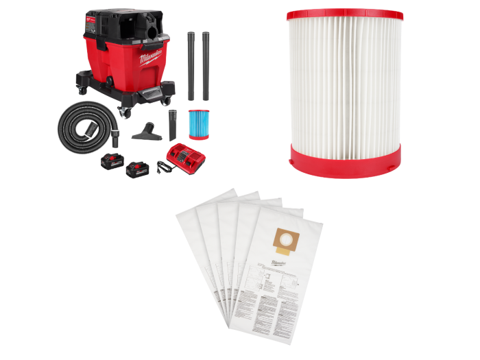 Milwaukee 0920-22HDB M18 FUEL 18V 9 Gallon Vacuum w/ HEPA Filter and Dust Bags - Image 1