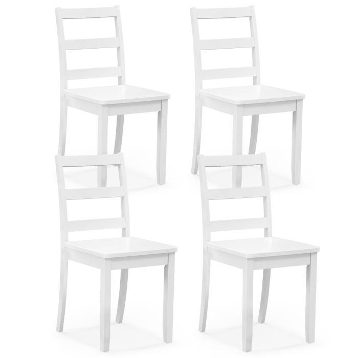 Giantex Wood Dining Chairs Set of 2/4 - Wooden Armless Kitchen Chairs with Solid Rubber Wood Legs - Image 1
