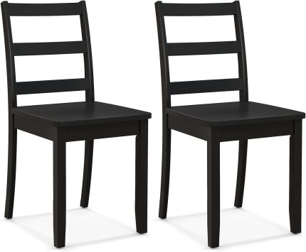 Giantex Wood Dining Chairs Set of 2/4 - Wooden Armless Kitchen Chairs with Solid Rubber Wood Legs
