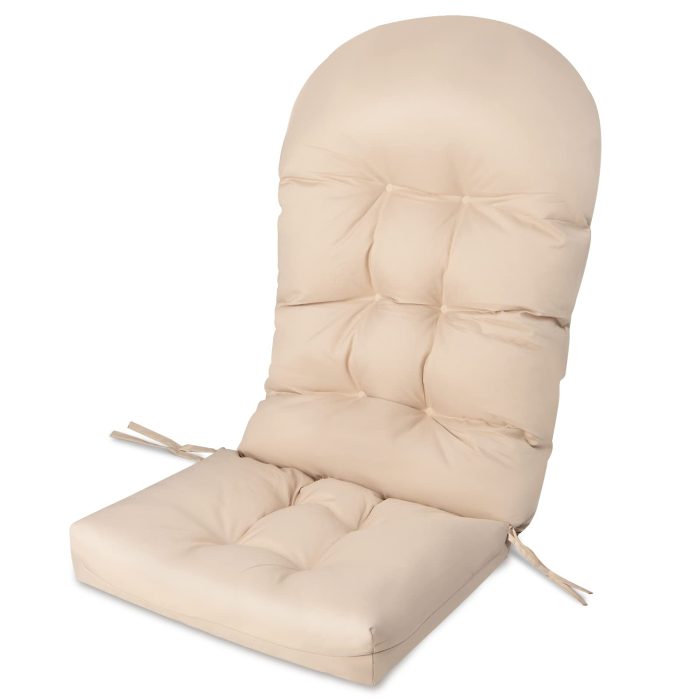 Giantex Patio Adirondack Chair Cushion - 49"x 23"High Back Rocking Chair Cushion w/Fixing Straps, Durable & Fade Resistant - Image 1