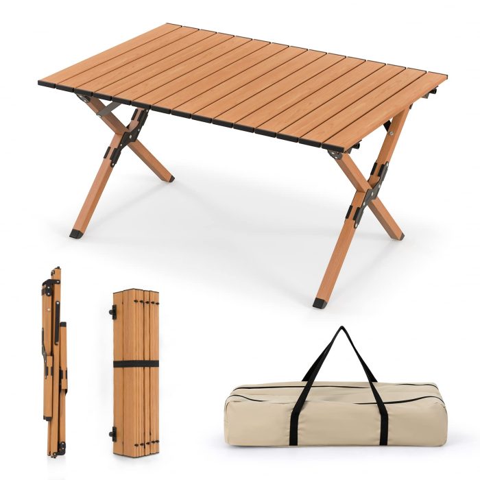 Giantex Folding Camping Table, Roll-Up Folding Table w/Carry Bag - Medium - Image 1