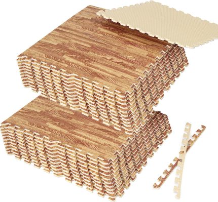 Giantex Foam Floor Tiles, 12 pcs Interlocking Foam Tiles with 24 Edge Pieces - 24 PCS