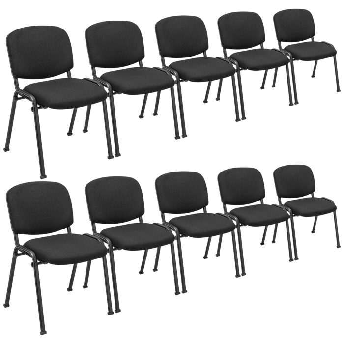 Giantex 5-Pack / 10-Pack Conference Chair Set - Stackable Guest Chair with Metal Frame - Image 1