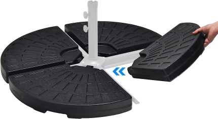 Giantex 284 lbs Fillable Offset Patio Umbrella Base, 4PCS Umbrella Stand Water Sand Weight for Cantilever Umbrella - 40" x 40" x 5"