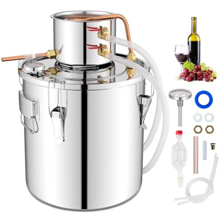 Giantex 5 or 10 Gal Alcohol Still,2 Pots Stainless Steel Alcohol Still, Multi-purpose Home Brewing Kit for DIY Whiskey, Brandy, Beer, Silver - 5 Gal