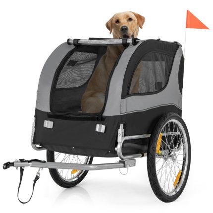 Giantex Dog Bike Trailer Pet Stroller, Small Medium Dog Bicycle Trailer Carrier Wagon - Gray