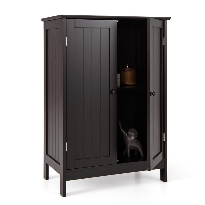 Giantex Storage Cabinet with Doors and Shelves - Freestanding Storage Organizer with Anti-Tipping Device - Image 1