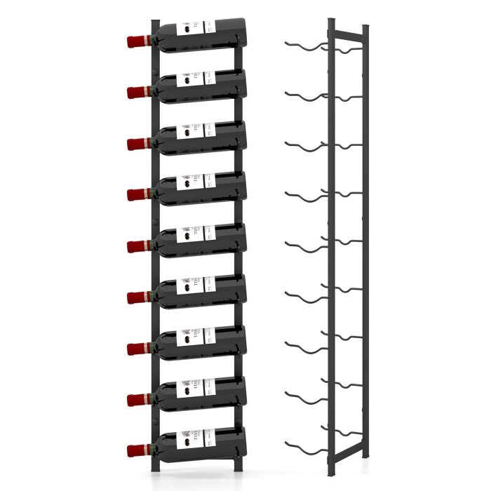 Giantex Wall Mounted Wine Rack for 9-Bottles, Metal Wall Wine Racks Organizer - Medium-9 Bottles - Image 1