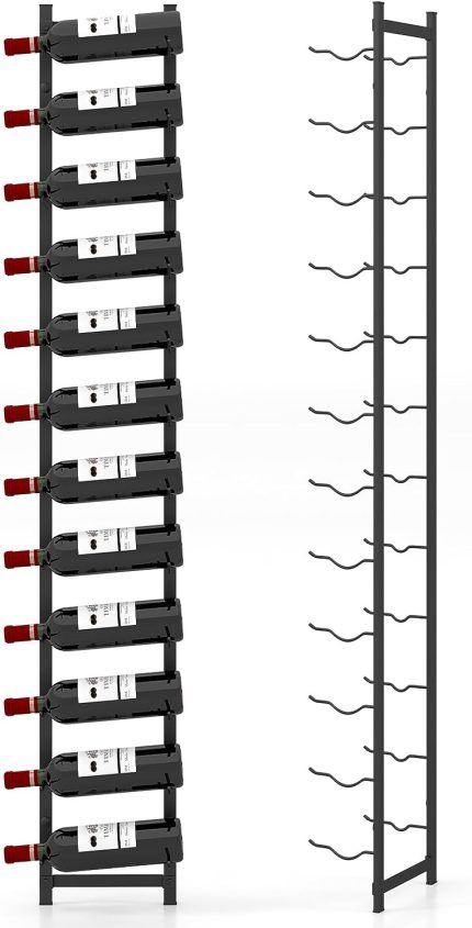 Giantex Wall Mounted Wine Rack for 9-Bottles, Metal Wall Wine Racks Organizer - Large-12 Bottles