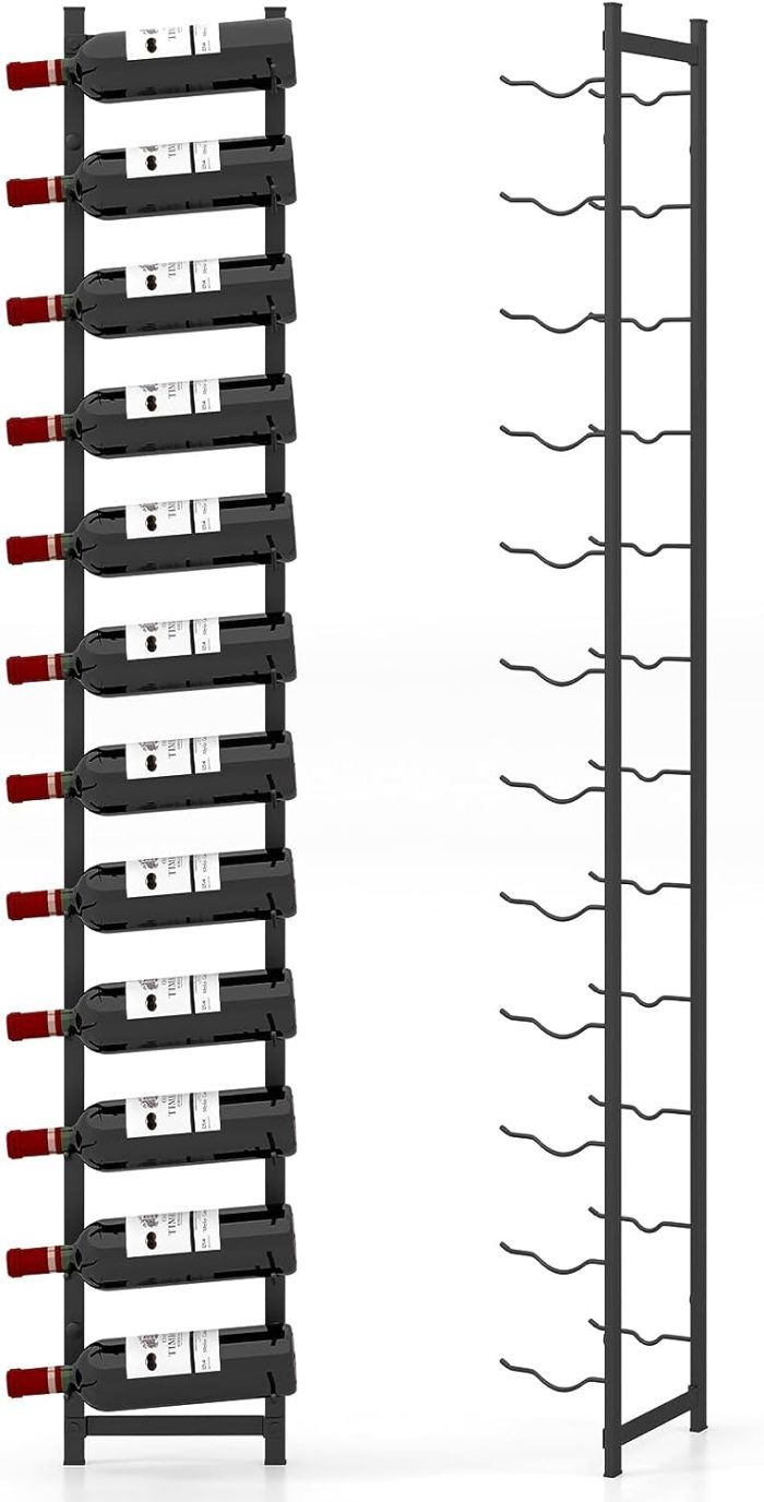 Giantex Wall Mounted Wine Rack for 9-Bottles, Metal Wall Wine Racks Organizer - Large-12 Bottles - Image 1