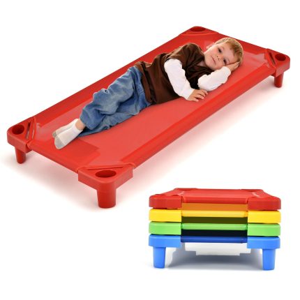 Giantex 6 PCS/4 PCS Stackable Daycare Cot for Kids - 4 Pcs Multi-Color