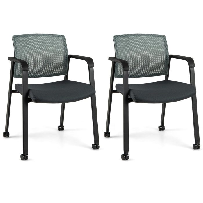 Giantex Waiting Room Chair Set - 2 Grey - Image 1