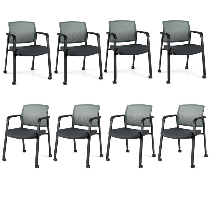 Giantex Waiting Room Chair Set - 8 Grey - Image 1
