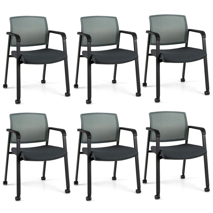 Giantex Waiting Room Chair Set - 6 Grey - Image 1